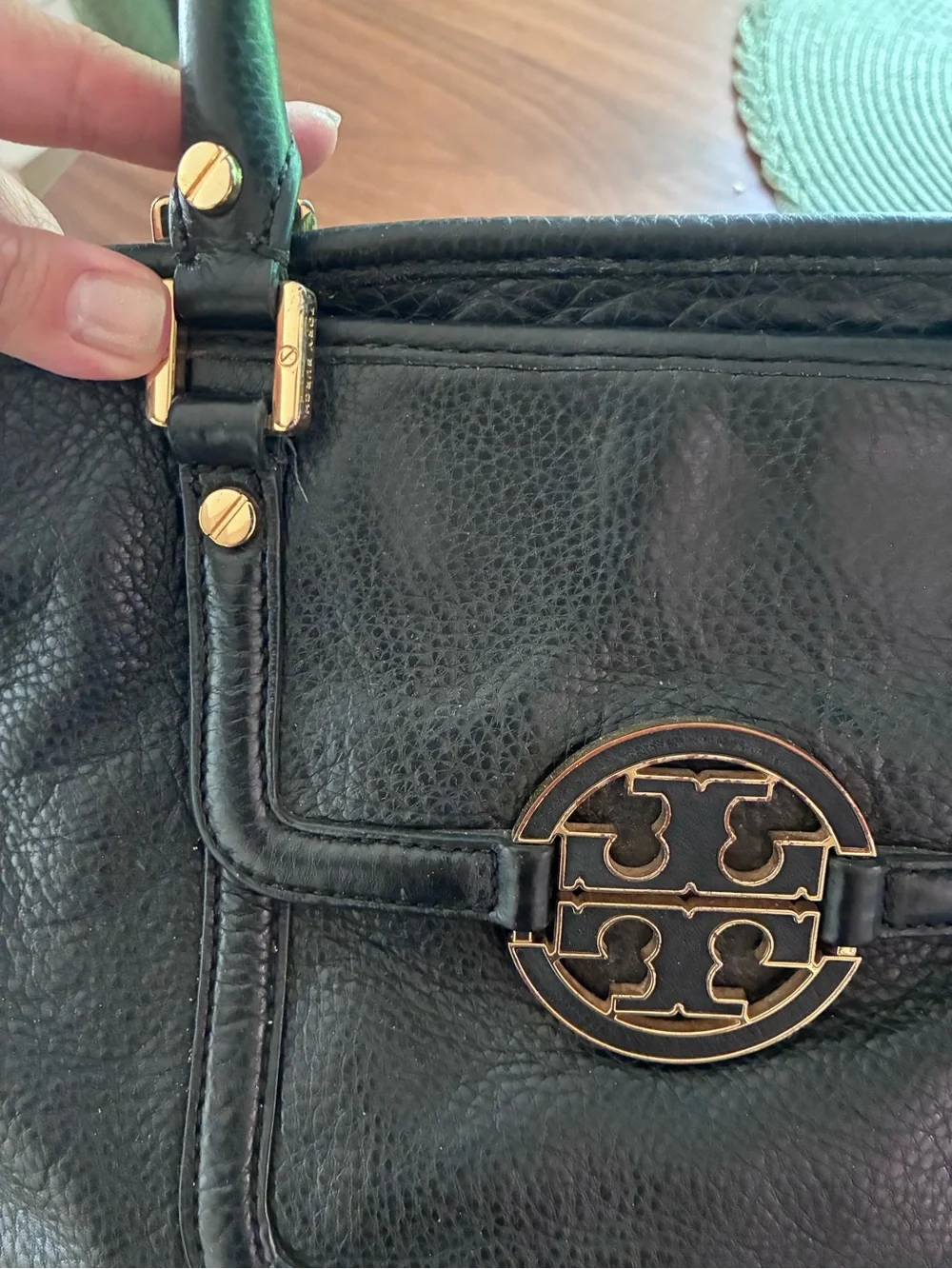 Tory Burch Amanda Black Leather Bag